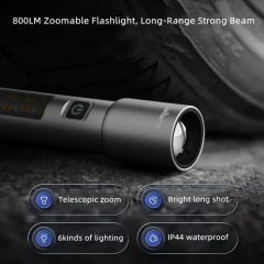 Multi-Function LED White Laser Flashlight Rechargeable Telescopic Zoom & Side Work Lights - Image 4