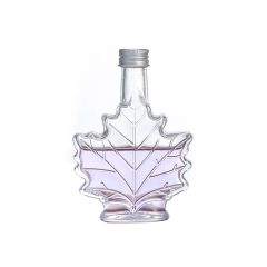 Empty 50ml 100ml 250ml Maple Leaf Shape Glass Syrup Bottles - Image 4