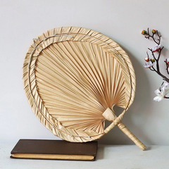 Handcrafted Palm Leaf Hand Fan - Eco-Friendly Decorative and Functional Accessory - Image 1
