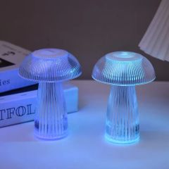 RGB Color Changing Warm White Color Jellyfish LED Night Light Mushroom Table Lamp - Image 6