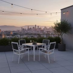 Outdoor Furniture Aluminum Frame Dining Set 4 PCS - Image 2