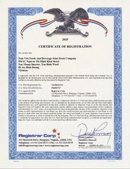 FDA certificate from NAM VIET FOODS AND BEVERAGE JOINT STOCK COMPANY