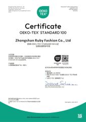 Oeko-Tex Standard 100 certificate from Guangzhou Fujia Energy Technology Co., Ltd