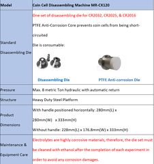 MRBEST Manual Hydraulic Coin Cell Disassembling Machine for CR2032 CR2025 and CR2016 - Image 2