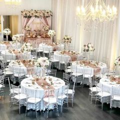 Stackable Disassembly Wedding Chairs Net Modern Style Transparent Acrylic Resin Hotel Chairs - Image 5