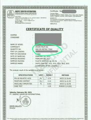 Certificate of Quality (COQ) certificate from Borneo Commodity Service