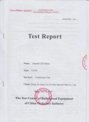 UD fabric testing report certificate of Zhangjiagang City Yu Dun Special Fiber Co., Ltd. – certificate photo, supplier certificates section