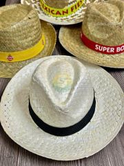Manufacturer of Straw Hat for Advertising Gift with Customized 4 Colors Logo Ribbon Band by Screen Printed Sombrero de Paja - Image 1