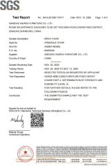 sgs arm chair certificate of Qingdao Inurda Furniture Co., Ltd. – certificate photo, supplier certificates section