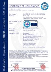 CE certificate from NANTONG KAITE MACHINE TOOL CO., LTD.
