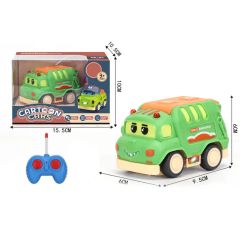Children Toy Vehicles Remote Control Cartoon Bus Car with Light - Image 5