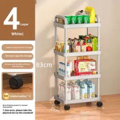 Multi-Layer Household Storage Rack Wheeled Trolley Bathroom Storage Rack Living Room Floor Rolling Snack Storage Rack - Image 6