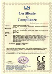 CE for Table Lamp certificate from ZHONGSHAN AOSIMAN LIGHTING CO., LIMITED