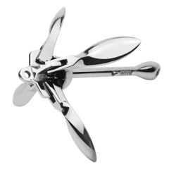 Small Boat Grapnel Folding Anchors Type Hose OEM Accept Color Silver Material Steel Materials Carbon HS Code 7326199000 Trademark SHENGHUISS - Image 1