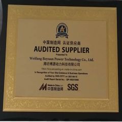 SGS certificate from Weifang Boyuan Power Technology Co., Ltd.