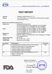 FDA certificate from Dongguan Fosselle Electronics Co., Ltd
