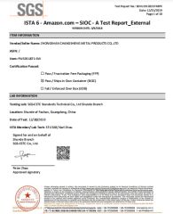 ISTA6 certificate from Zhongshan Changsheng Metal Products Co., Ltd.