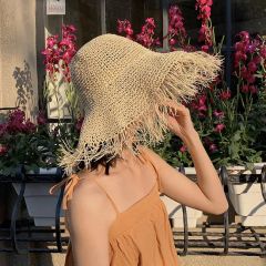 Handcrafted Large Brim Foldable Beach Sun Protection Straw Hat - Image 3