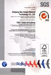 FSC 100% and FSC Recycled Certificate certificate of Zhejiang New Insight Wood Composite Co., Ltd – certificate photo, supplier certificates section