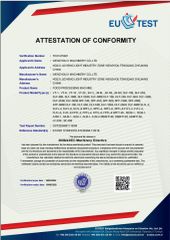 CE certificate from Wenzhou X Machinery Co Ltd