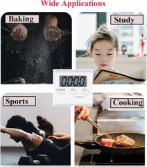 Square Timer, Small Digital Kitchen Timers, Timer for Cooking, Digital Stopwatch with Loud Alarm - Image 8