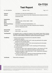 ROHS Test Report certificate from Weeemake Steam Tech Co., Ltd.