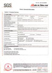 SGS certificate from Chiping Jiabao Decoration Materials Co., Ltd.
