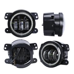 4 Inch LED Fog Lights W/White DRL LED and Amber Turn Signals LED Headlight for Jeep Wrangler - Image 6