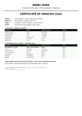 Certificate of Analysis certificate from ETS VIGNON & FILS SARL