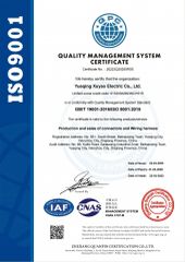 ISO9001 certificate of Xuyao Electric Co., Ltd. – certificate photo, supplier certificates section