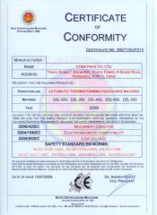 CE Certificate certificate from Utien Pack Co., Ltd.