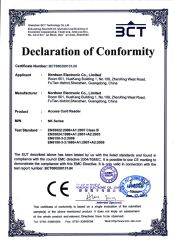 Nordson Card Reader CE certificate from Shenzhen Nordson Electronic Co., Ltd.