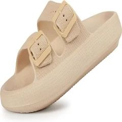 Cozy Buckle Strap Slippers – Cushioned EVA Flat Sandals for Home & Beyond - Image 2