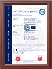 CE certification certificate from Shenzhen Hopesun Solar Technology Co., Ltd