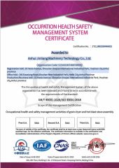 Occupation Health Safety Management System Certificate certificate from Anhui Jinliang Mechanical Technology Co., Ltd