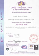 ISO9001 certificate from Wenzhou Soiea Electric Co., Ltd.
