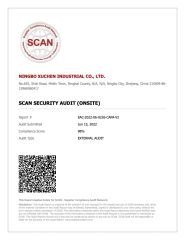 SCAN certificate from Taizhou Yuansheng Gift Co., Ltd.