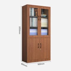 Steel Storage Glass Door Furniture China Factory Office Equipment Metal Filing Cabinet Wardrobe 4 Doors - Image 1