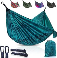 Tree Ropes and Carabiners Lightweight Parachute Nylon Portable Camping Hammock - Image 4