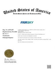 certificate certificate from Fairsky Industrial Co., Limited