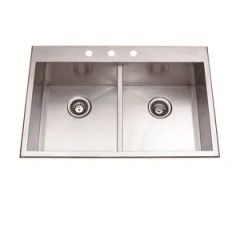 Stainless Steel 304 Double Basin Two Bowl Handmade Sink for Kitchen - Image 2