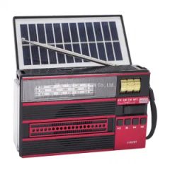 Portable Bluetooth Speaker Rechargeable FM Radio LED Torch USB with Solar Panel - Image 1