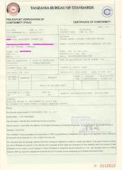 Tanzania PVOC Certification certificate from Foshan Yichuang Furniture Co., Ltd.