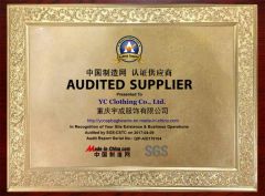SGS Audit certificate of YC Clothing Co., Ltd. – certificate photo, supplier certificates section
