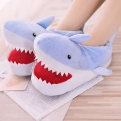 Cartoon Shark Slippers Thick Winter Warmth Shark Head Home Cotton Slippers - Image 6