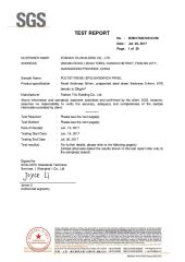 Roof and wall test report certificate of Foshan YAJ Building Co., Ltd. – certificate photo, supplier certificates section