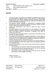 Gas test report certificate from Qingdao Sam Powder Coating Co., Ltd.