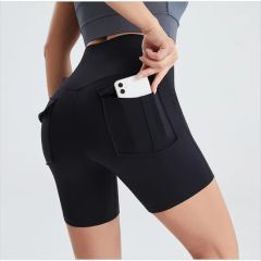 Womens Quick-Dry Yoga Shorts Sports Fitness Running Pants with Pockets - Image 5