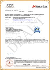 SGS certificate of Xiamen Biaoyuan Precision Hardware Industry Co., Ltd. – certificate photo, supplier certificates section