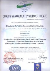 ISO CERTIFICATE certificate from Zhitai Technology Group Co., Ltd.